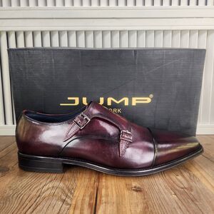 Jump New York Manuel Double Monk Strap Dress Shoes Mens Sz 10 M Burgundy Leather